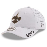 Men's New Orleans Saints New Era Gray 2018 Training Camp Official 9TWENTY Adjustable Hat 3060696